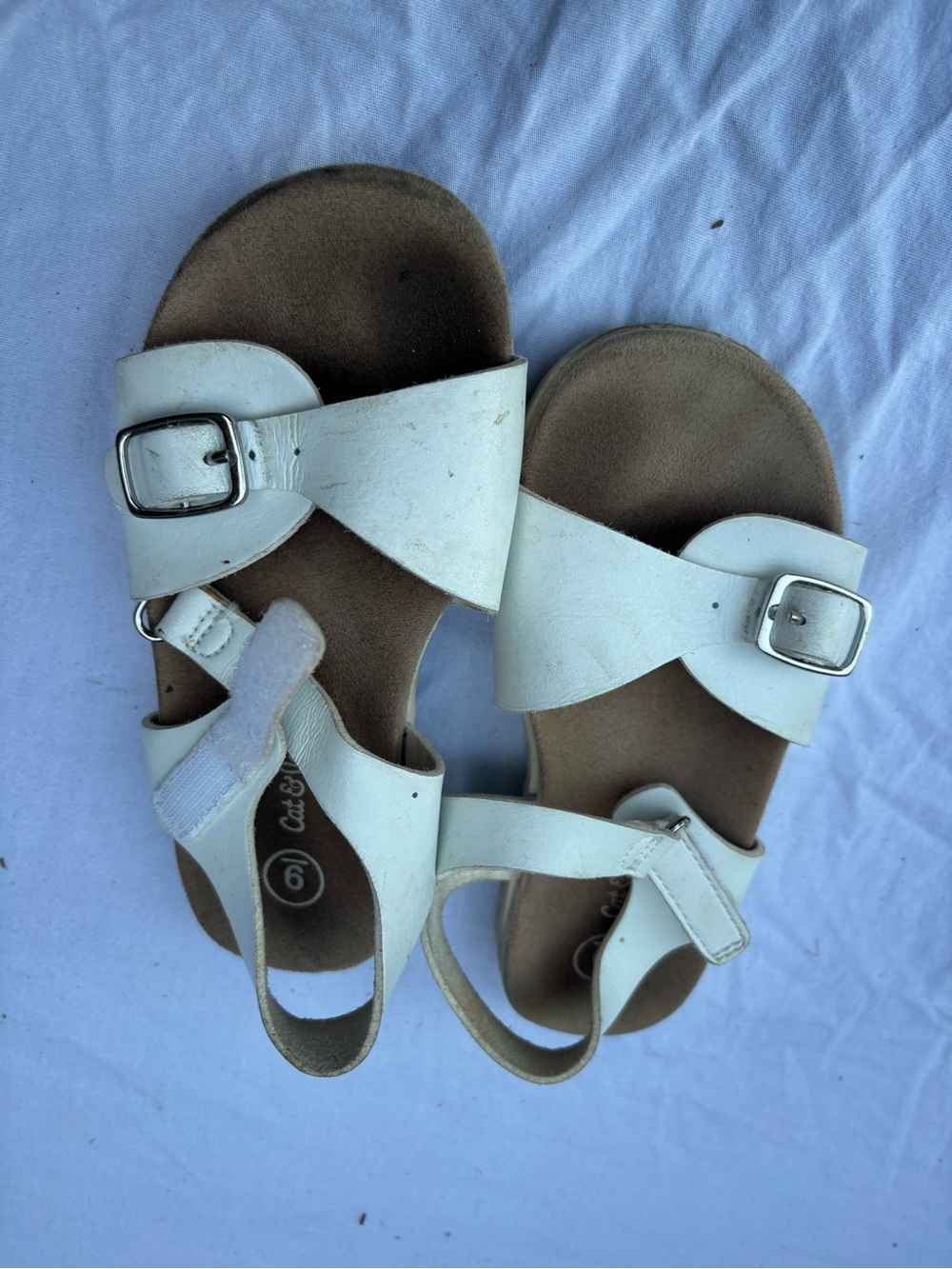White kids Buckle Strap Sandals - Casual Comfort